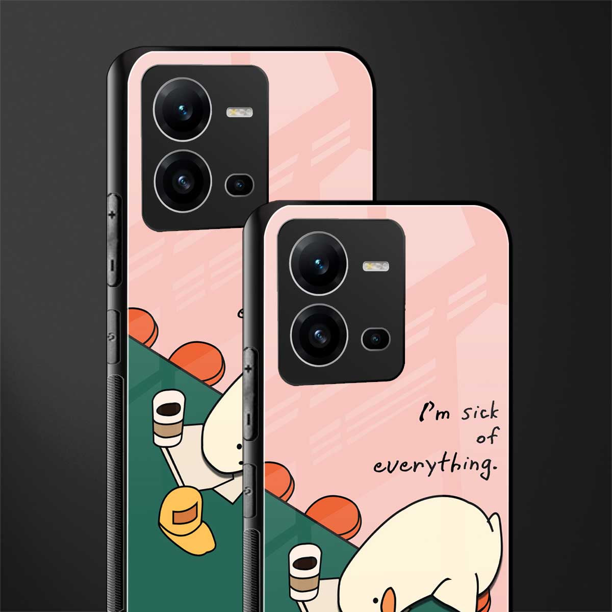 i'm sick of everything back phone cover | glass case for vivo v25-5g