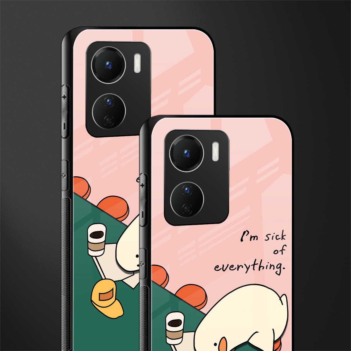 i'm sick of everything back phone cover | glass case for vivo y16