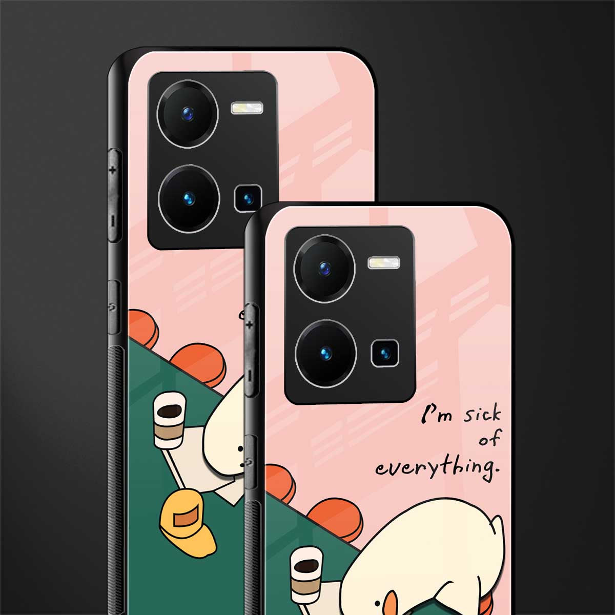 i'm sick of everything back phone cover | glass case for vivo y35 4g