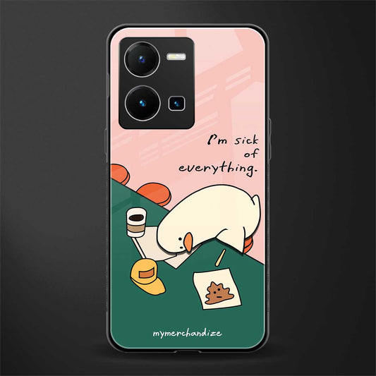 i'm sick of everything back phone cover | glass case for vivo y35 4g