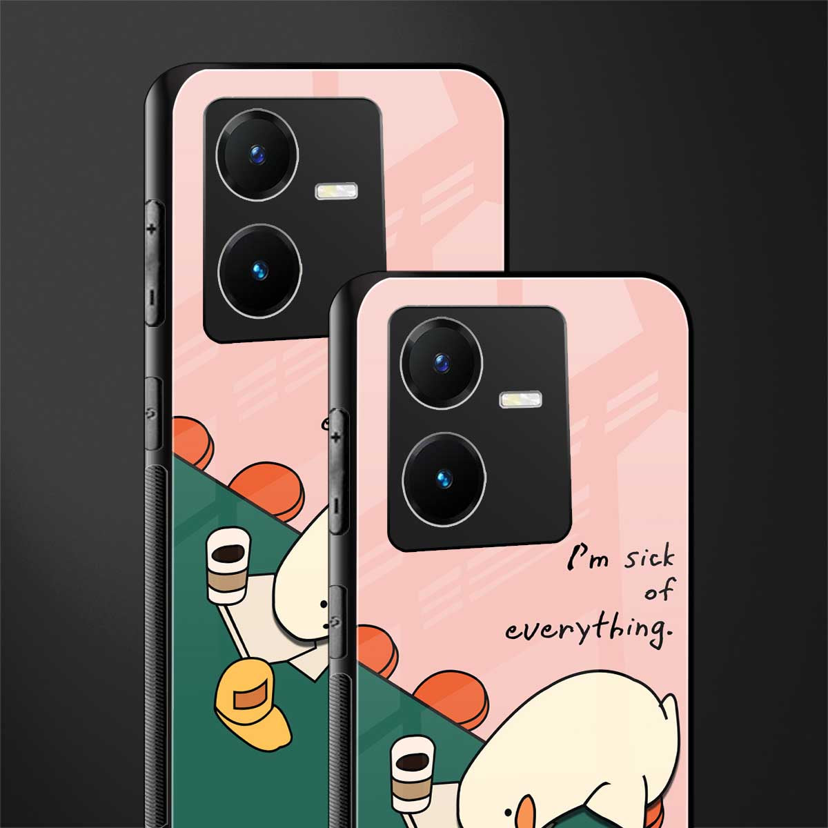 i'm sick of everything back phone cover | glass case for vivo y22