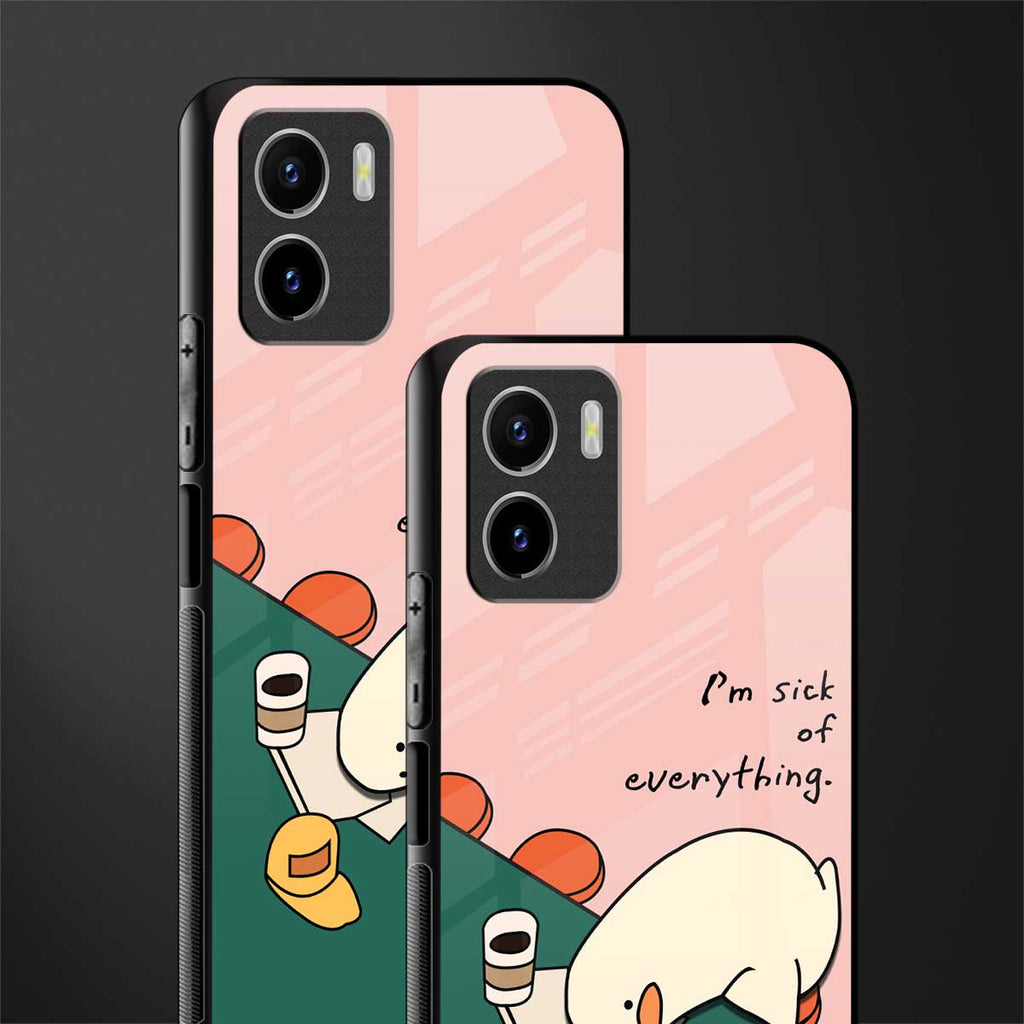 i'm sick of everything back phone cover | glass case for vivo y72