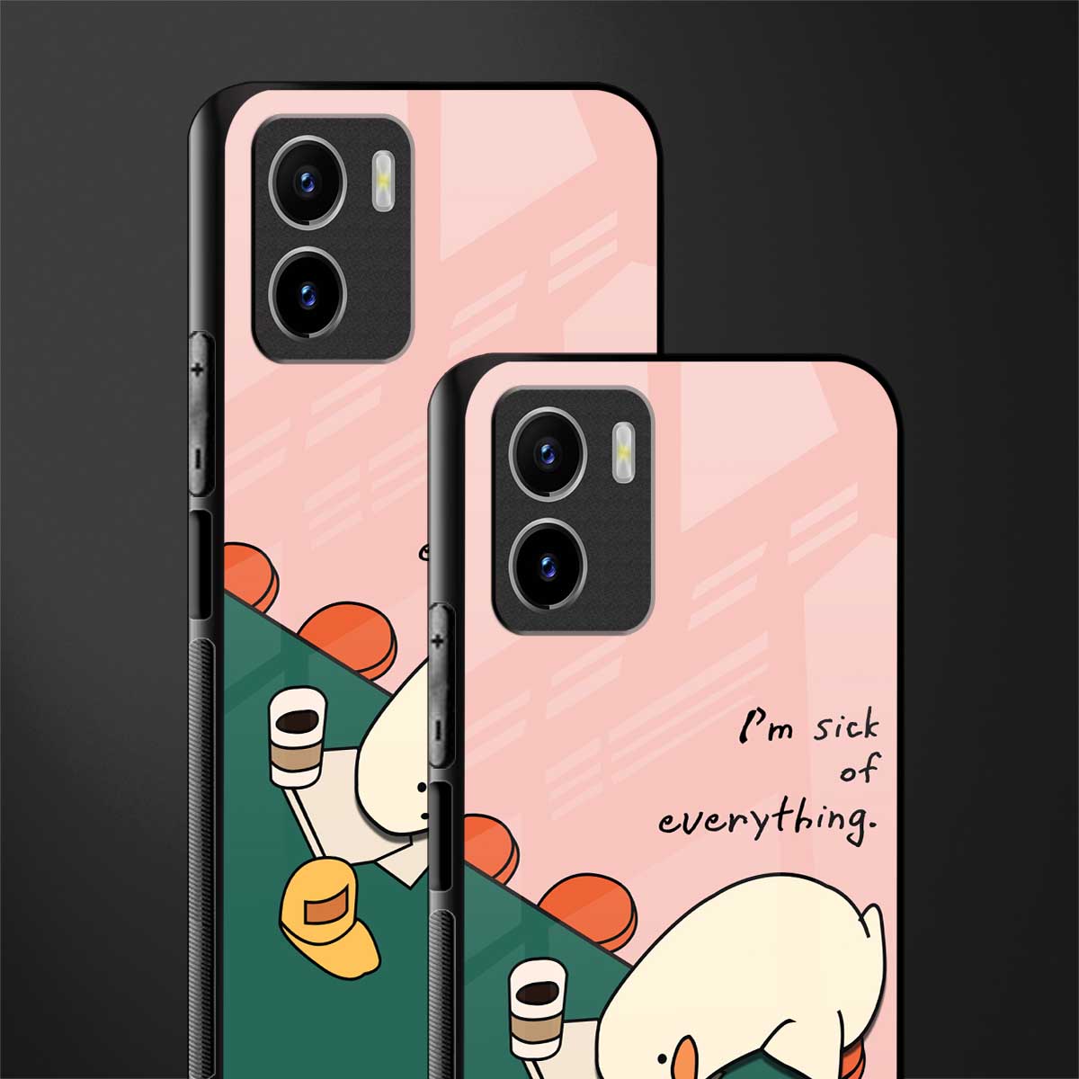 i'm sick of everything back phone cover | glass case for vivo y72
