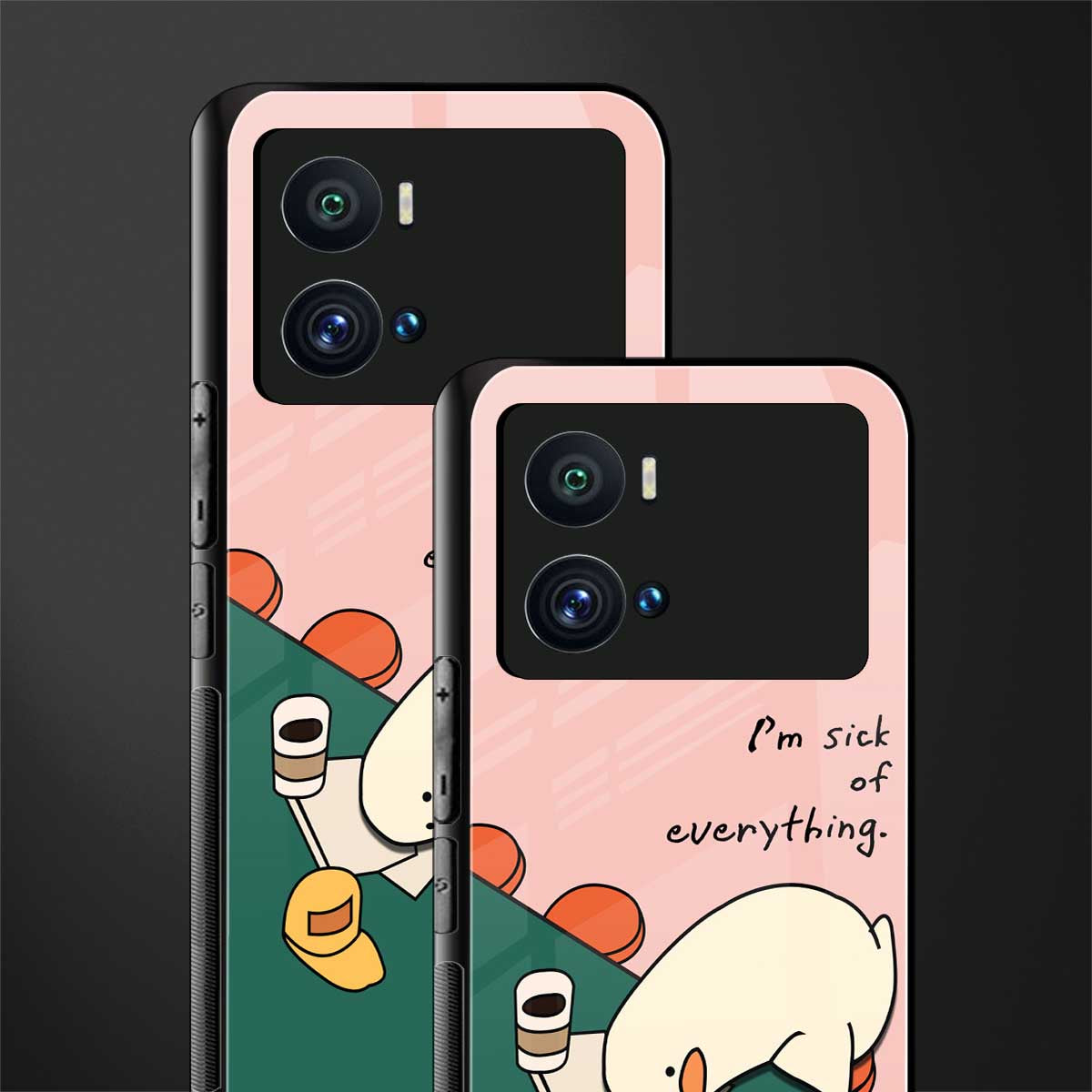 i'm sick of everything back phone cover | glass case for iQOO 9 Pro