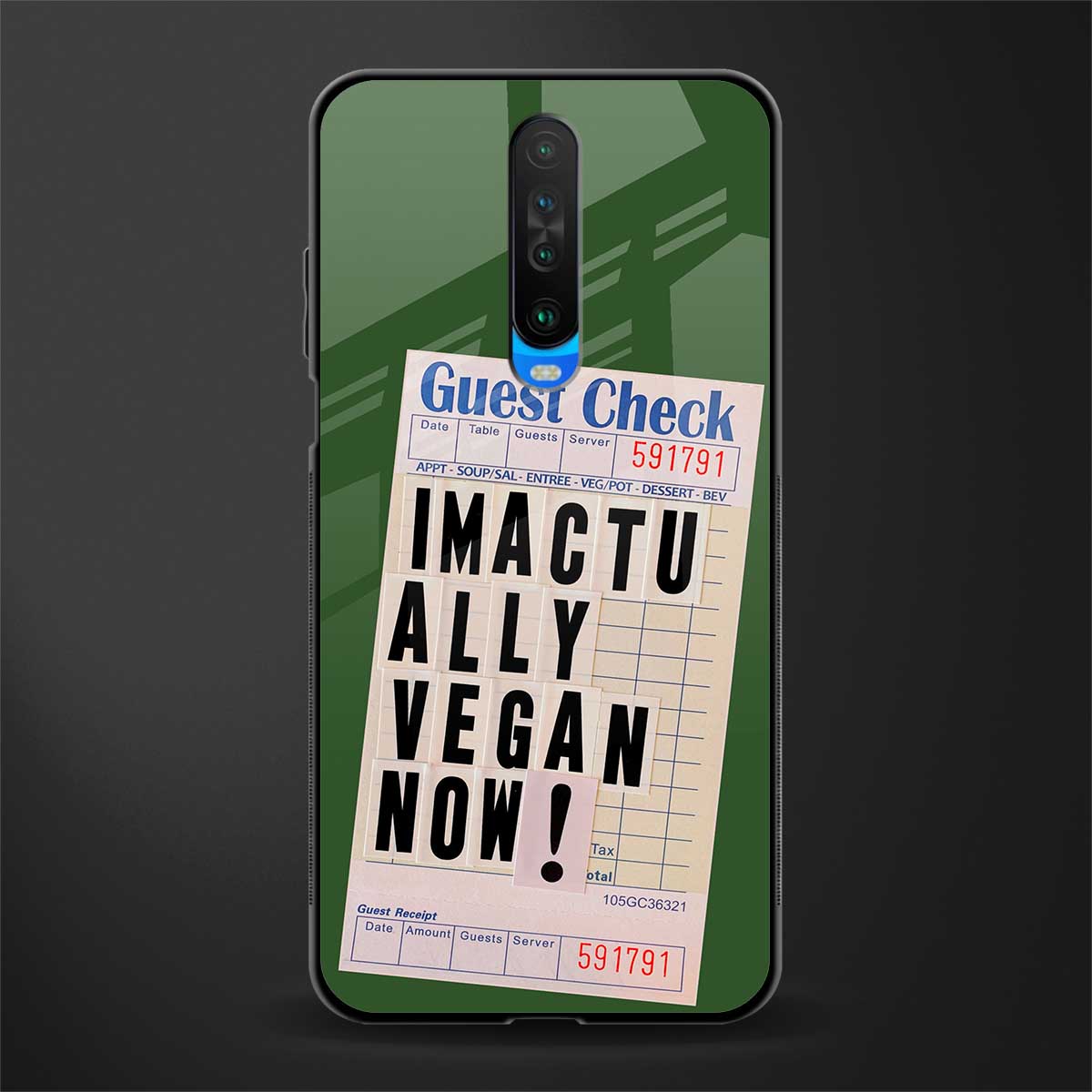 i'm vegan glass case for poco x2 image
