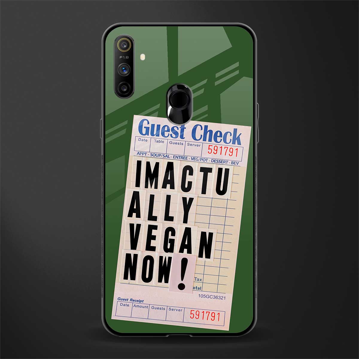 i'm vegan glass case for realme narzo 10a image