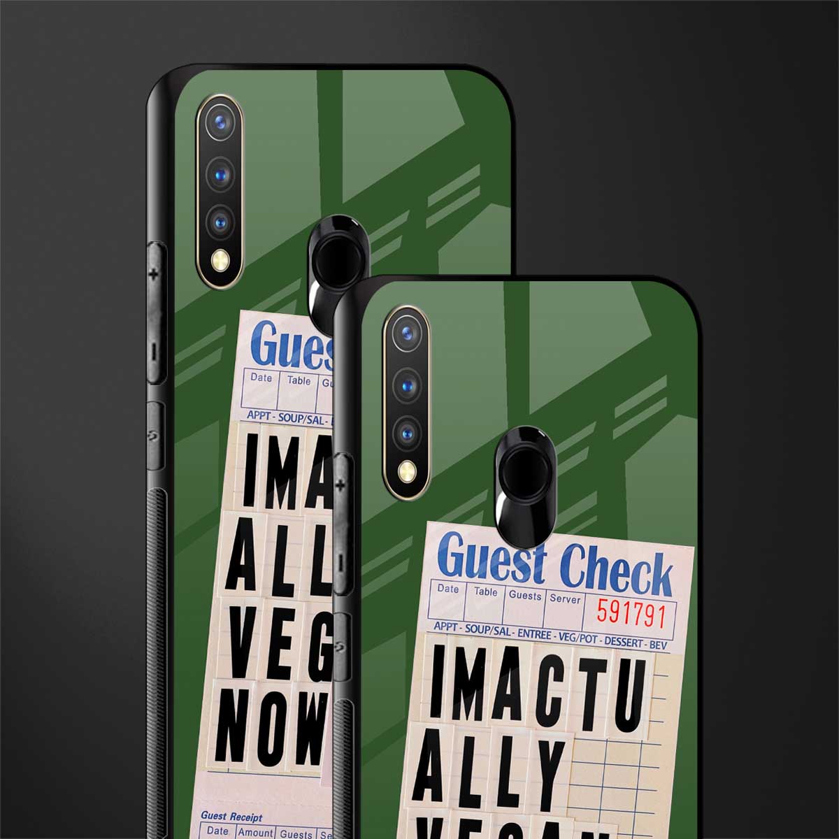 i'm vegan glass case for vivo u20 image-2