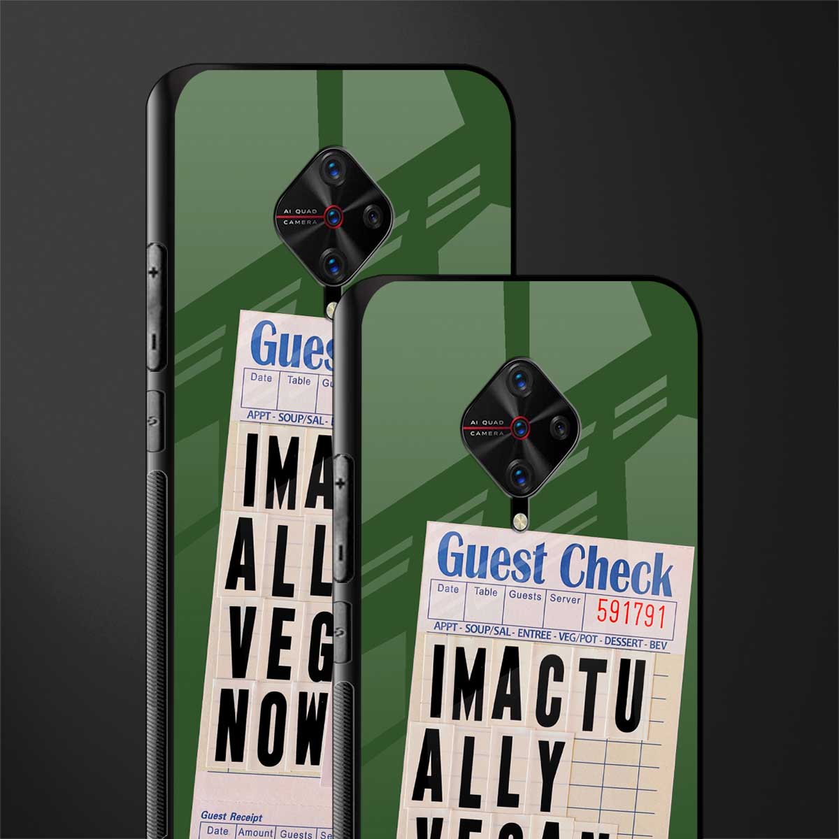 i'm vegan glass case for vivo s1 pro image-2