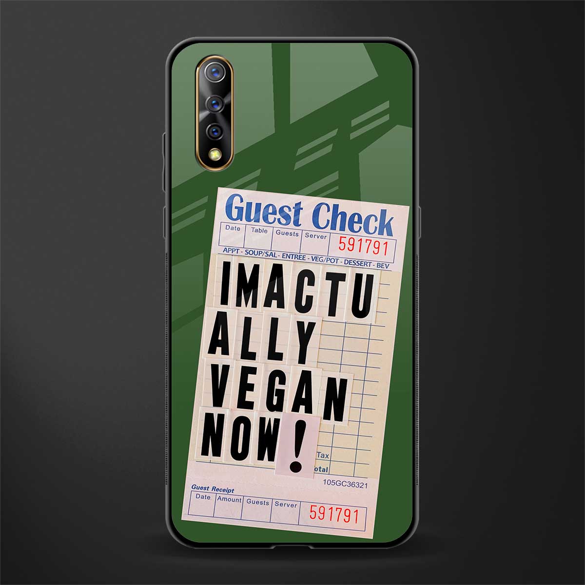 i'm vegan glass case for vivo z1x image