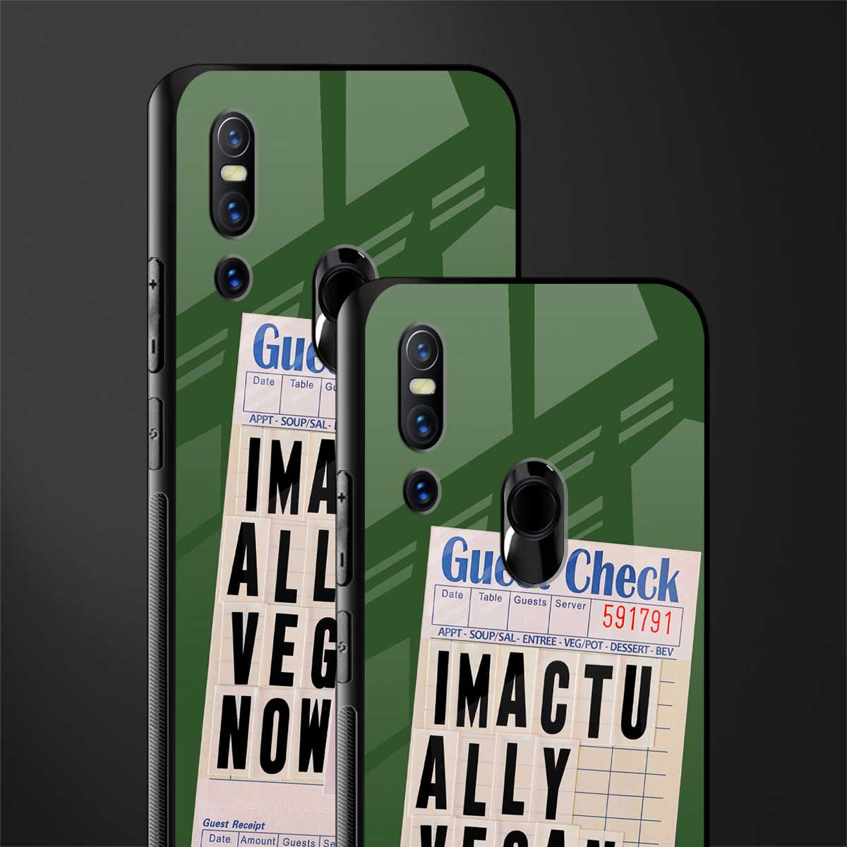 i'm vegan glass case for vivo v15 image-2