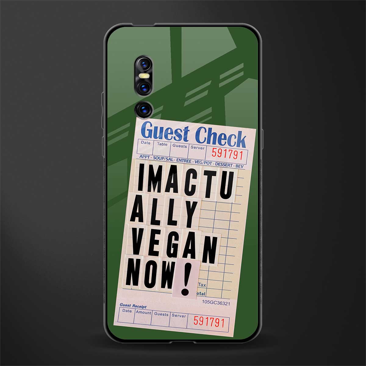 i'm vegan glass case for vivo v15 pro image