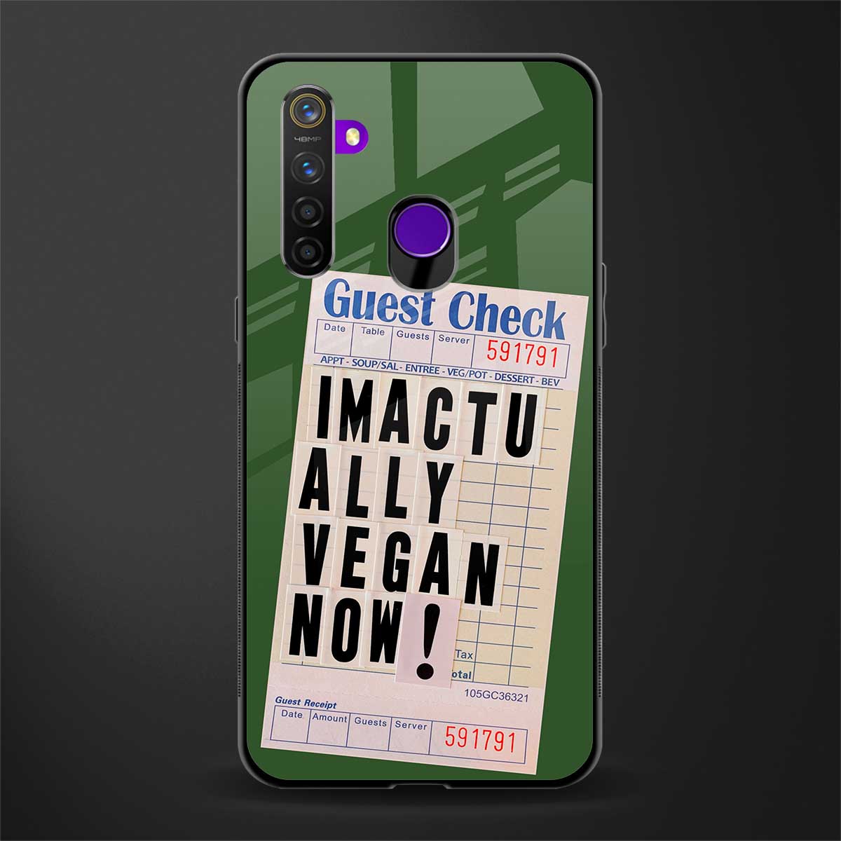 i'm vegan glass case for realme 5s image