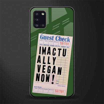 i'm vegan glass case for samsung galaxy a31 image