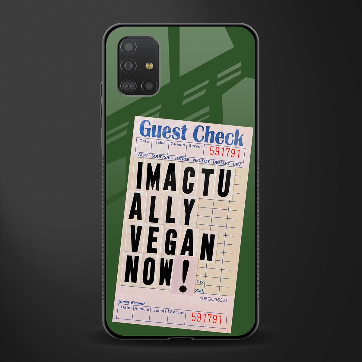 i'm vegan glass case for samsung galaxy a51 image