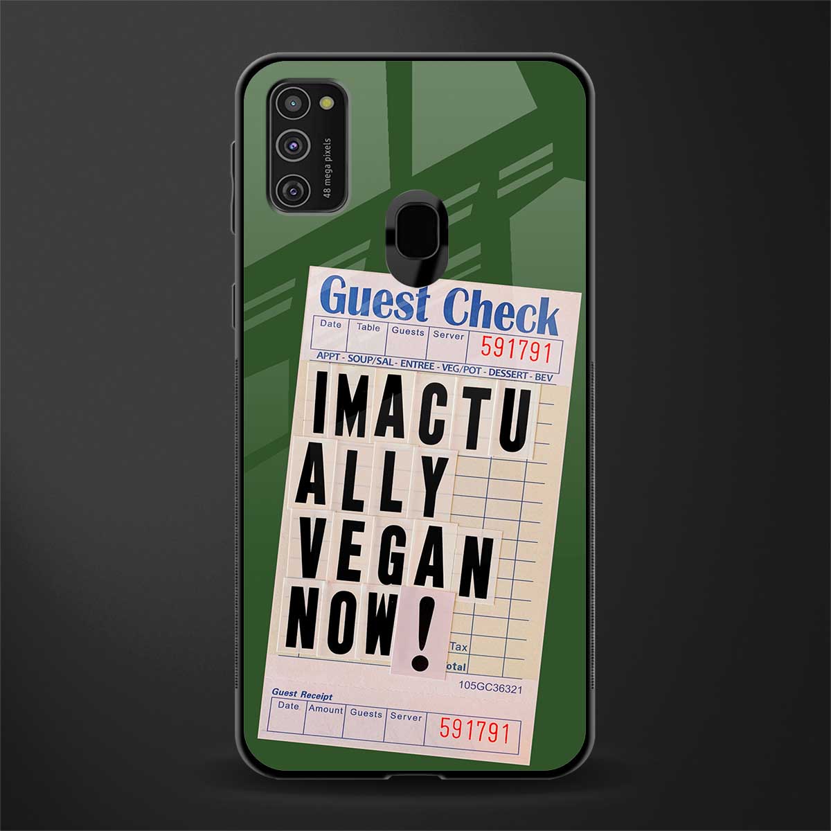 i'm vegan glass case for samsung galaxy m30s image