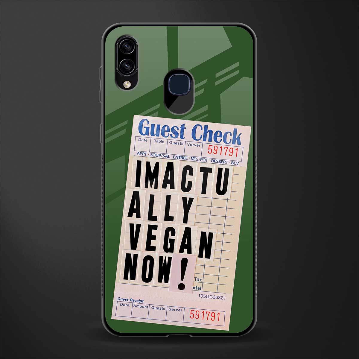 i'm vegan glass case for samsung galaxy a30 image