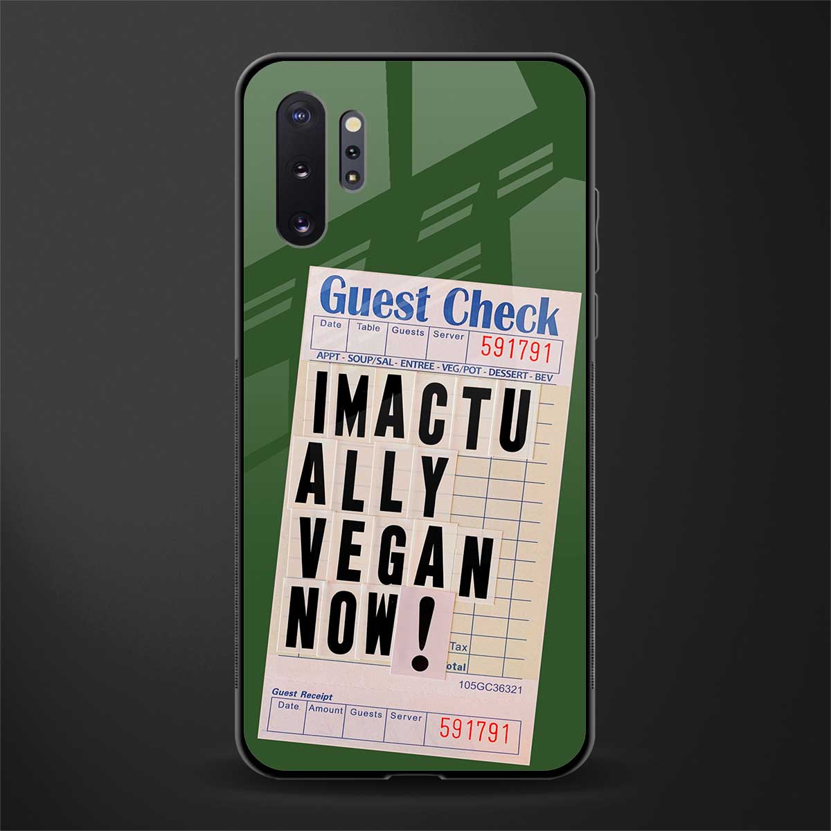 i'm vegan glass case for samsung galaxy note 10 plus image