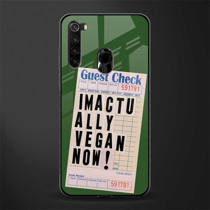 i'm vegan glass case for redmi note 8 image