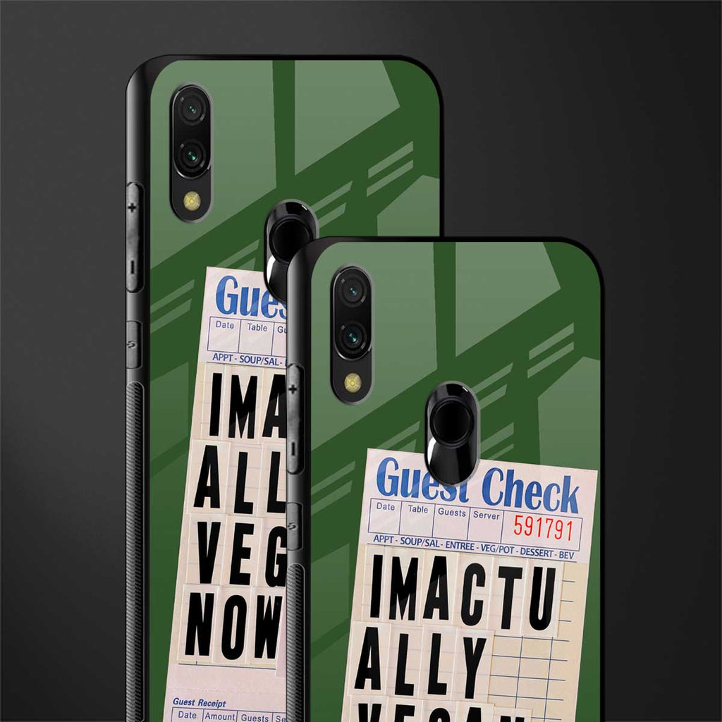 i'm vegan glass case for redmi note 7 pro image-2