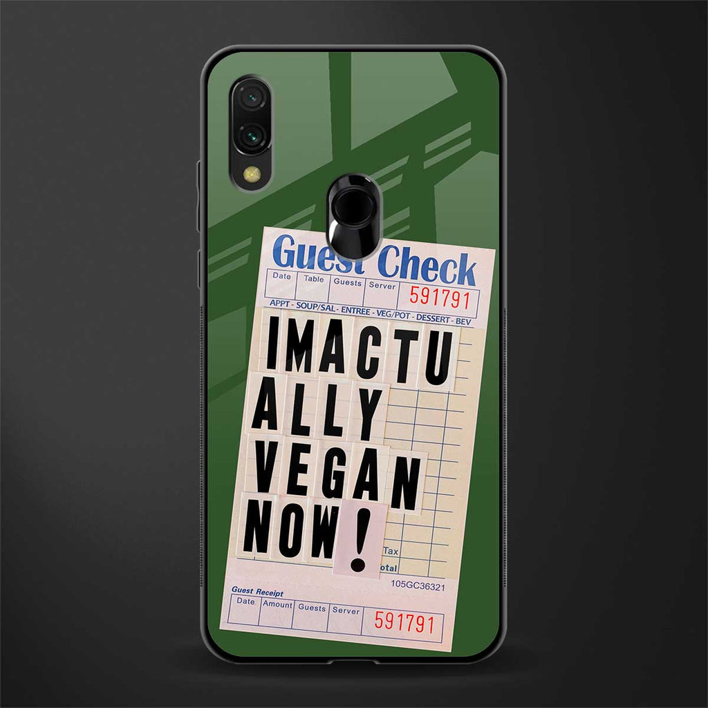 i'm vegan glass case for redmi 7redmi y3 image