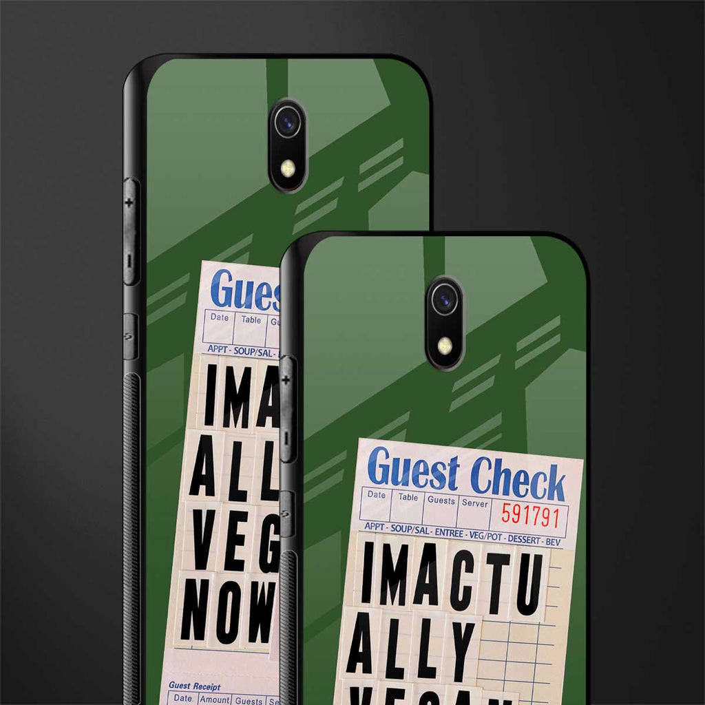i'm vegan glass case for redmi 8a image-2