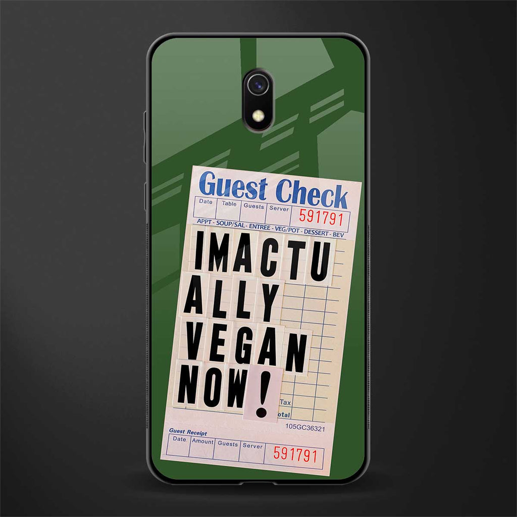 i'm vegan glass case for redmi 8a image