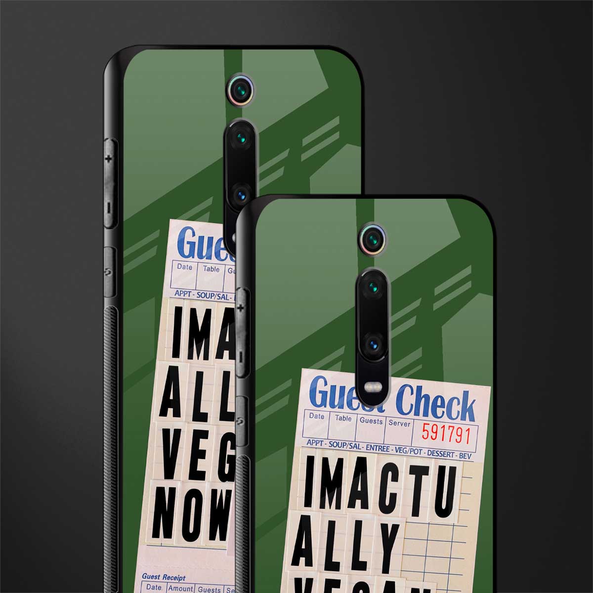 i'm vegan glass case for redmi k20 image-2
