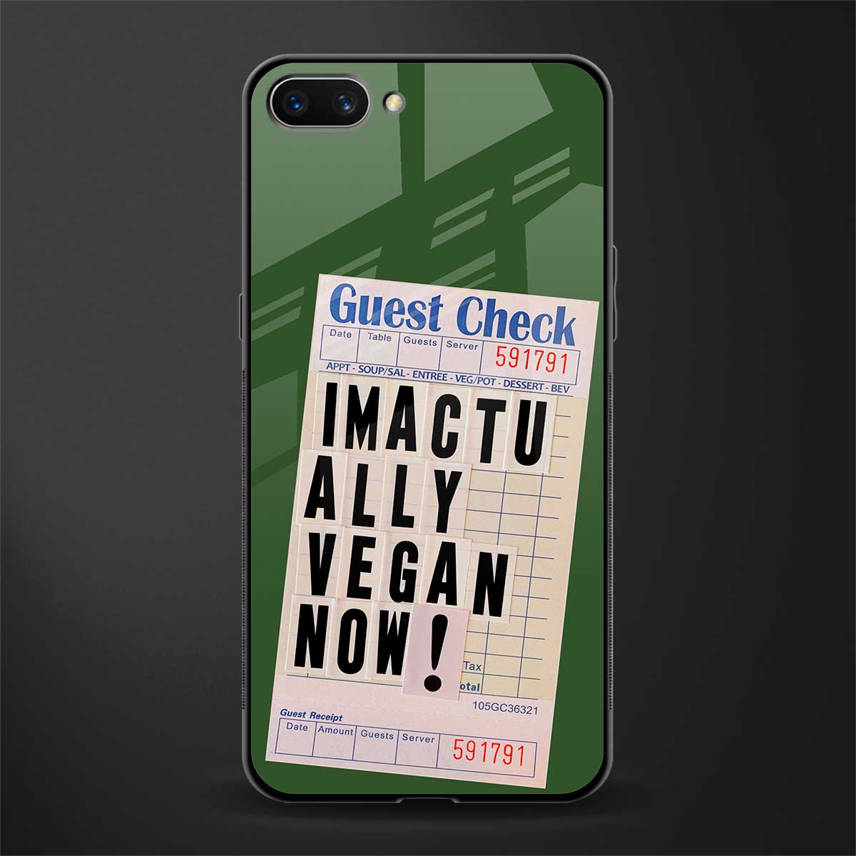 i'm vegan glass case for realme c1 image