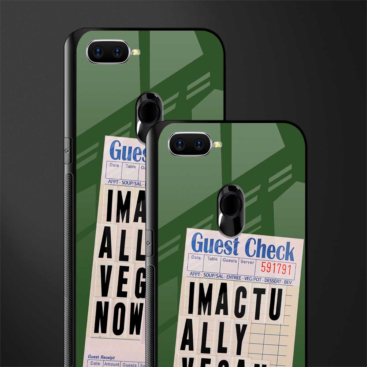i'm vegan glass case for oppo a7 image-2