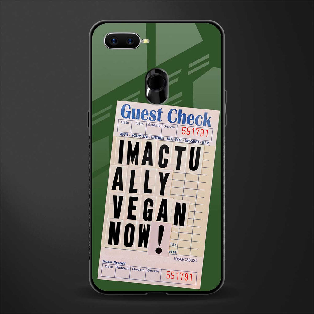 i'm vegan glass case for oppo a12 image
