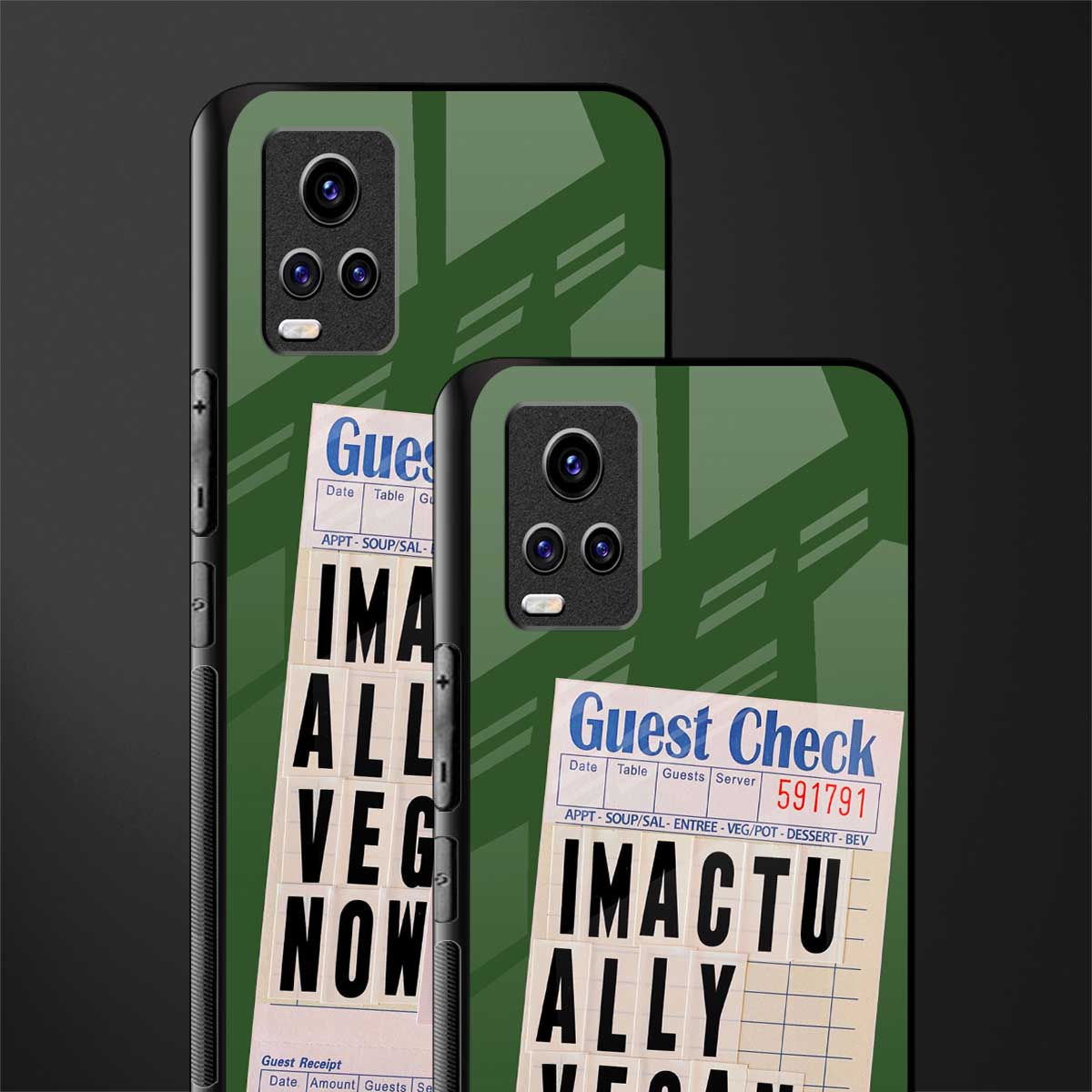 i'm vegan back phone cover | glass case for vivo y73