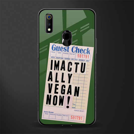 i'm vegan glass case for realme 3i image