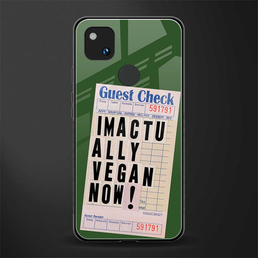 i'm vegan back phone cover | glass case for google pixel 4a 4g