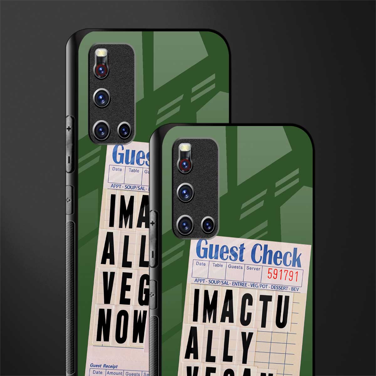i'm vegan glass case for vivo v19 image-2