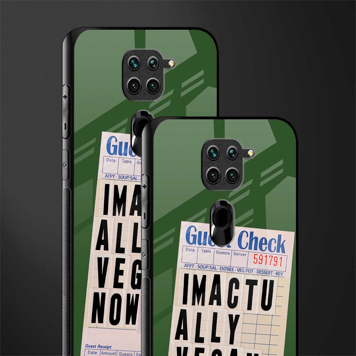 i'm vegan glass case for redmi note 9 image-2
