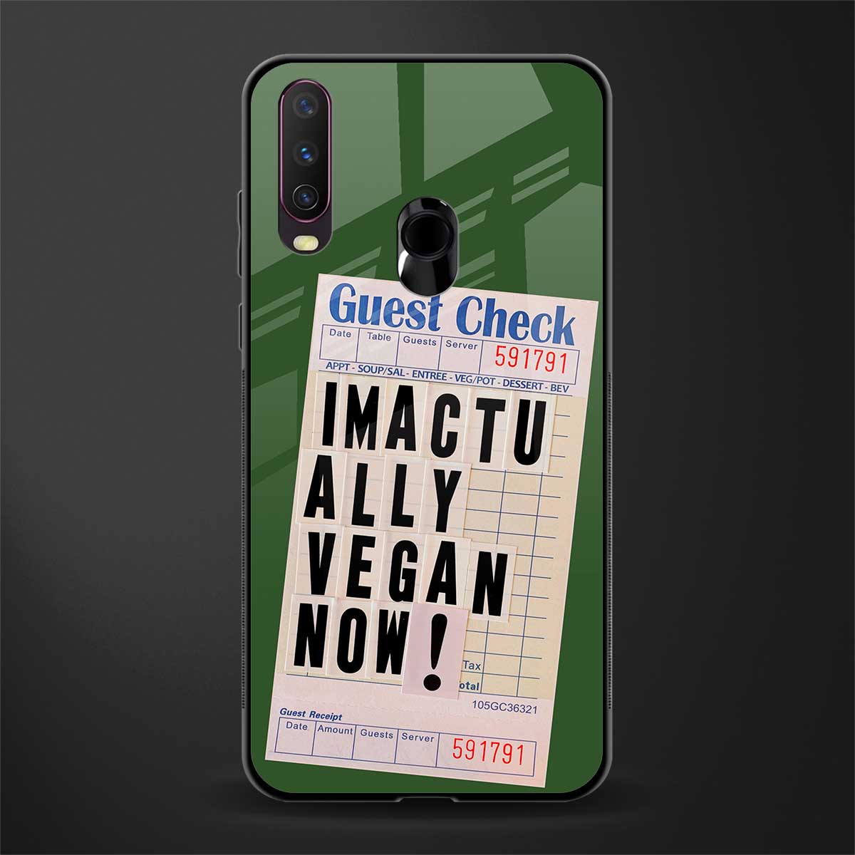 i'm vegan glass case for vivo y17 image