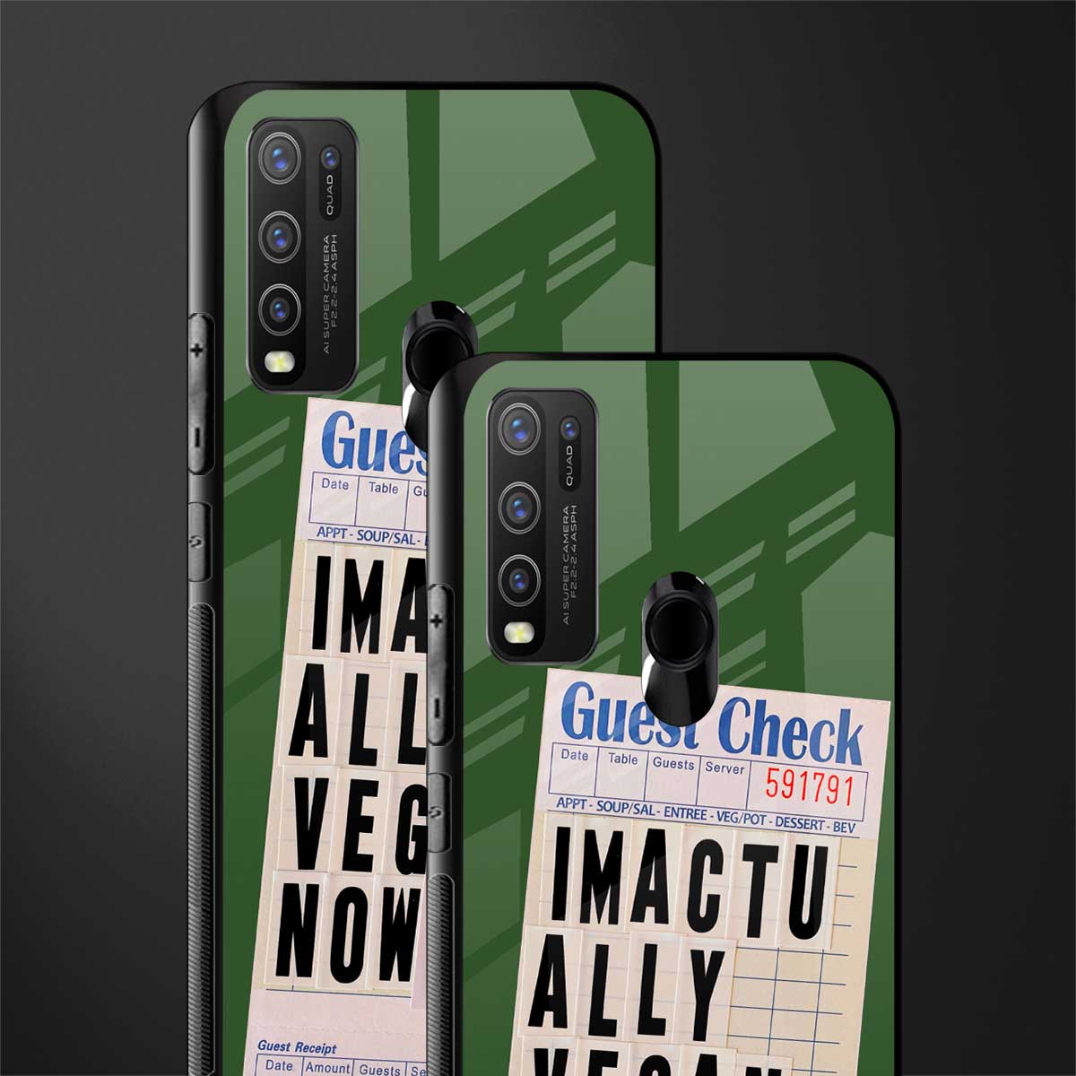 i'm vegan glass case for vivo y30 image-2