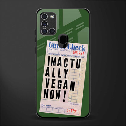 i'm vegan glass case for samsung galaxy a21s image