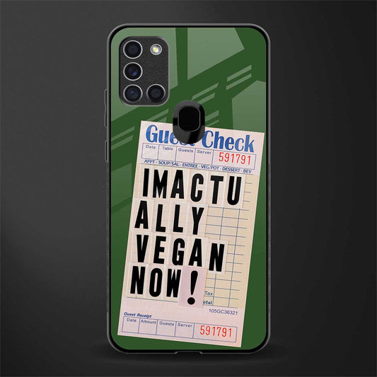 i'm vegan glass case for samsung galaxy a21s image