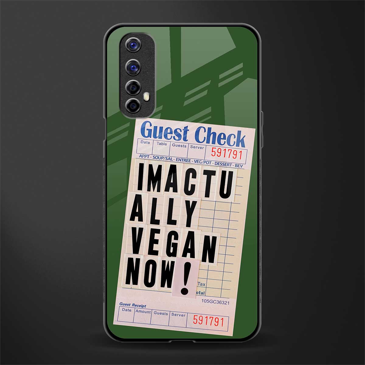 i'm vegan glass case for realme 7 image