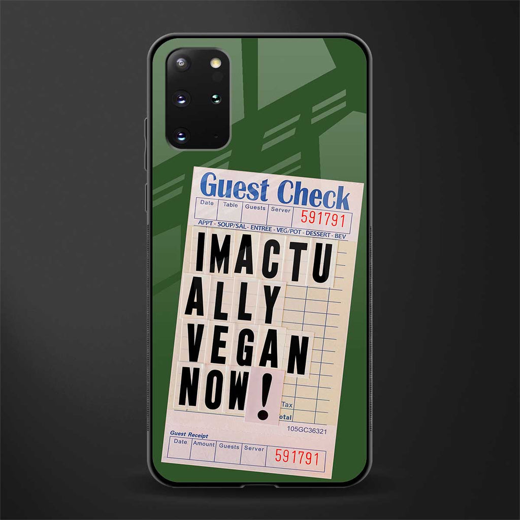 i'm vegan glass case for samsung galaxy s20 plus image