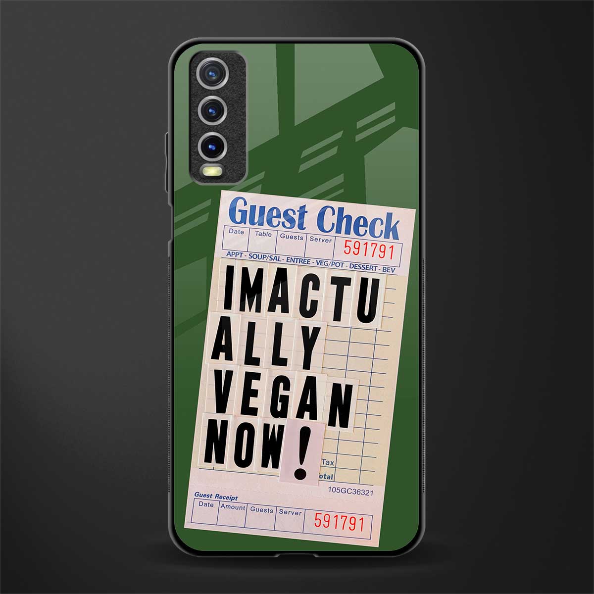 i'm vegan glass case for vivo y12g image