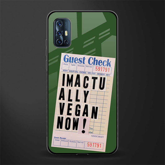 i'm vegan glass case for vivo v17 image