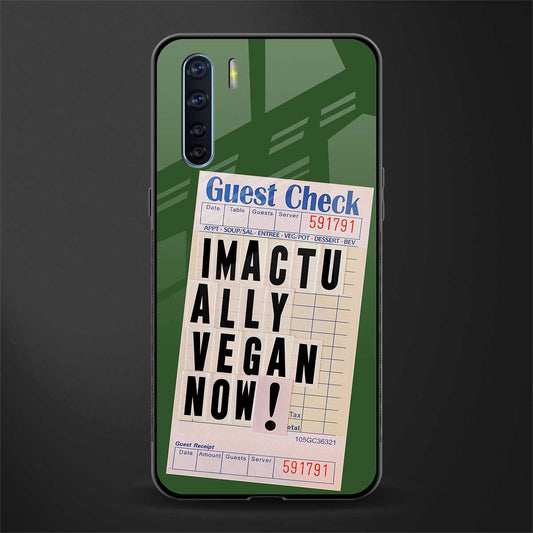 i'm vegan glass case for oppo f15 image