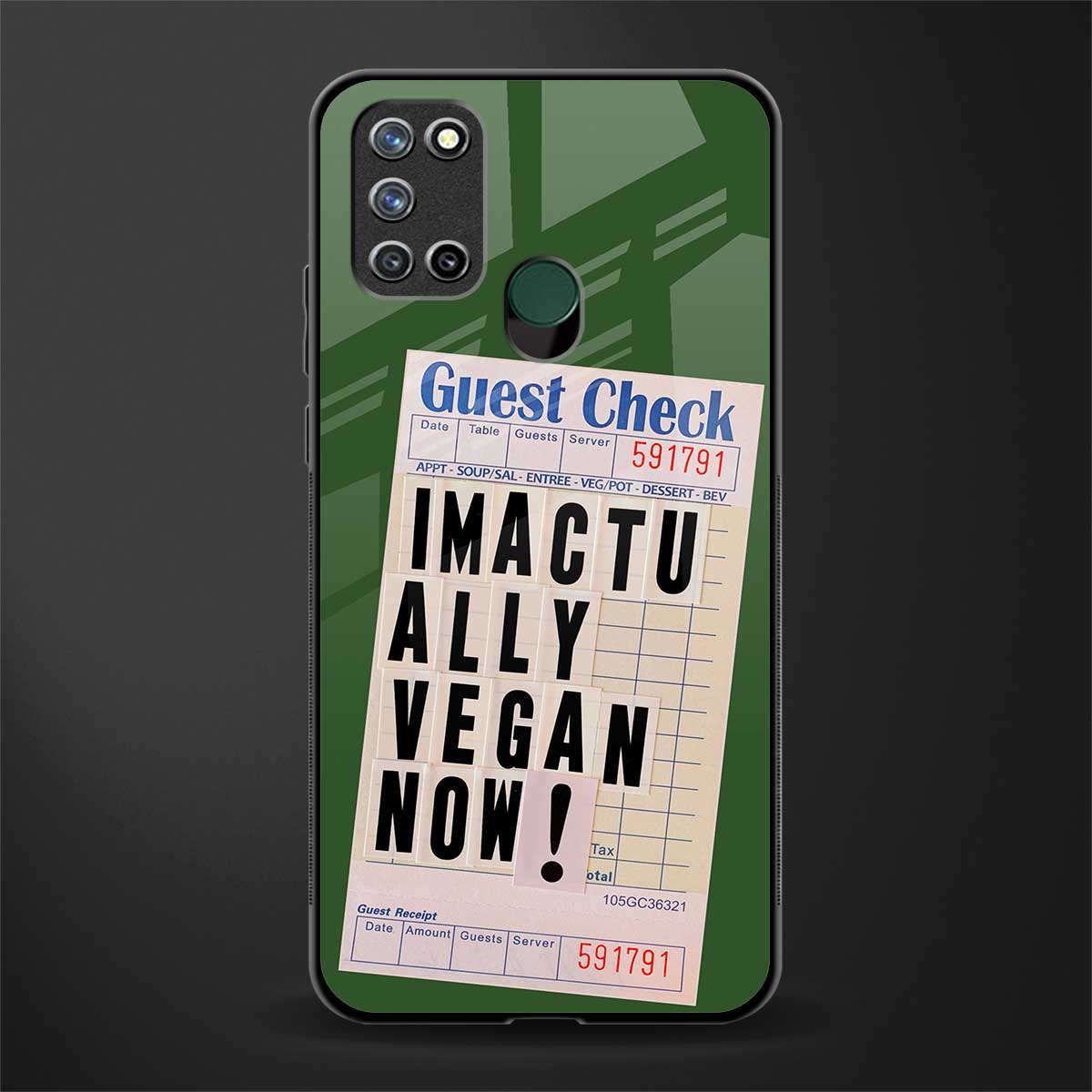 i'm vegan glass case for realme 7i image