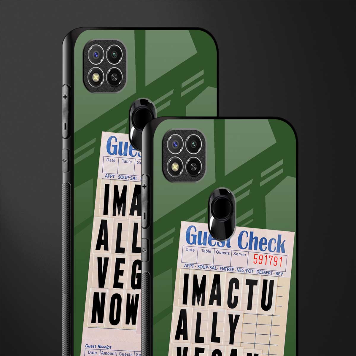 i'm vegan glass case for redmi 9 image-2