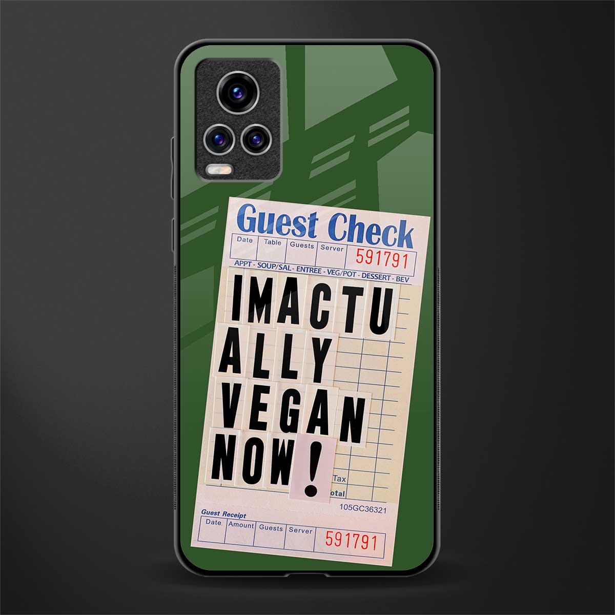 i'm vegan glass case for vivo v20 pro image