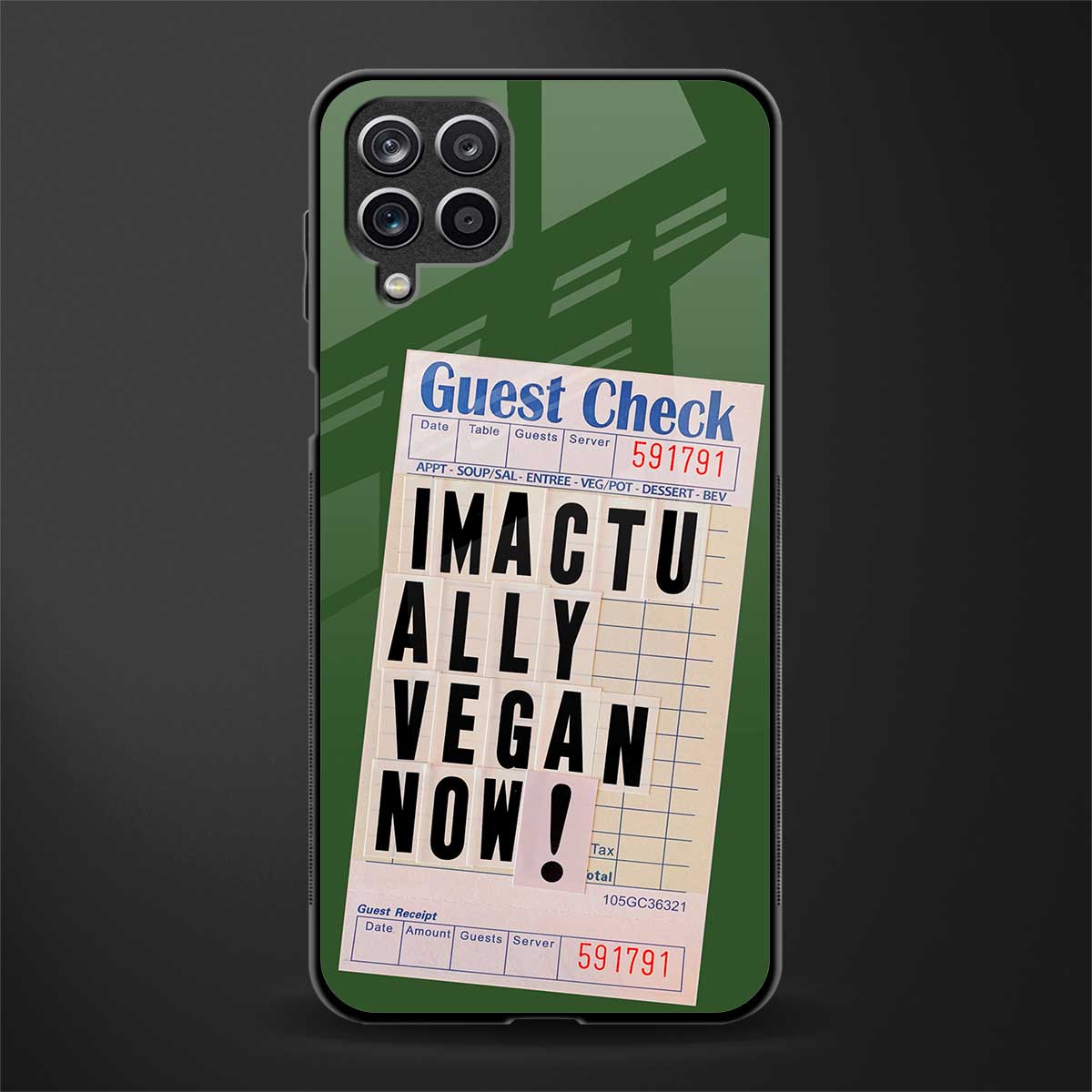 i'm vegan glass case for samsung galaxy m12 image