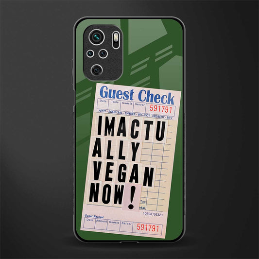 i'm vegan glass case for redmi note 10 image