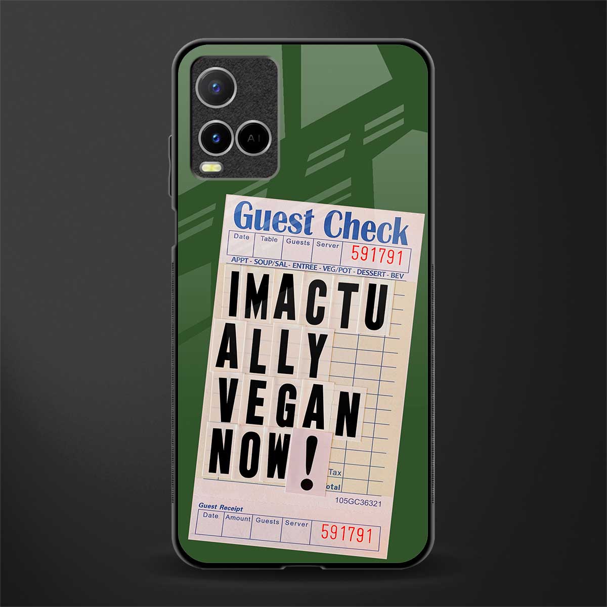 i'm vegan glass case for vivo y21t image
